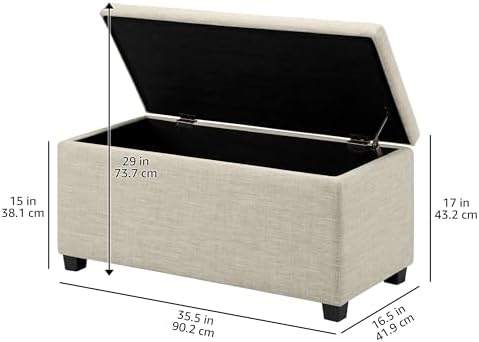 Amazon Basics Upholstered Storage Ottoman Bench - Image 3