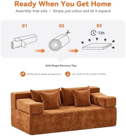 MONVANE 70" Modular Sectional Sofa, Boneless Loveseat - Image 6
