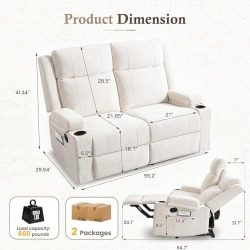 Recliner Loveseat, Double Recliner Loveseat - Image 2