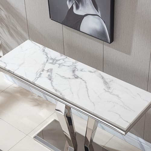 Henf 47in Faux Marble Console Table - Image 4