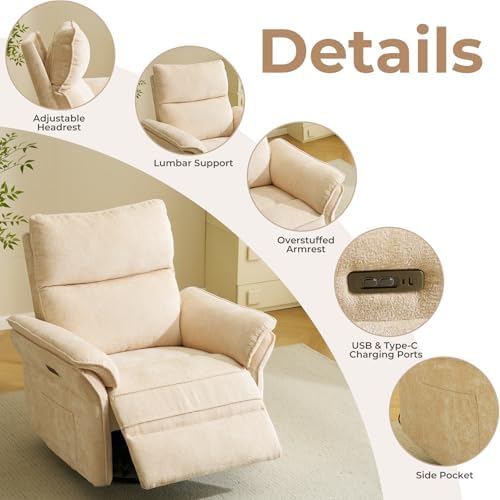 Oversized Power Recliner Chair Swivel Glider - Image 6