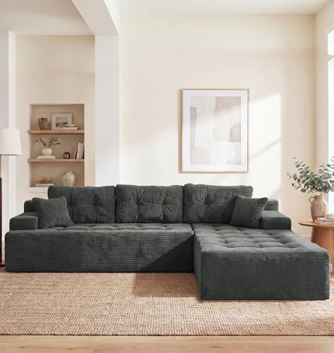 Hobestluk Boneless Couches Modular Sectional Sofa L-Shape Oversized Chaise by YourHomeDeservesMore