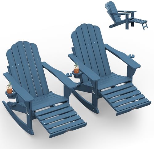 Ciokea Folding Rocking Adirondack Chairs Set of 2 by CIOKEA