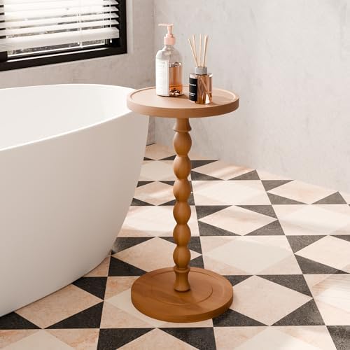 Small Round Side Table, Rubberwood‌ Drink Table - Image 7
