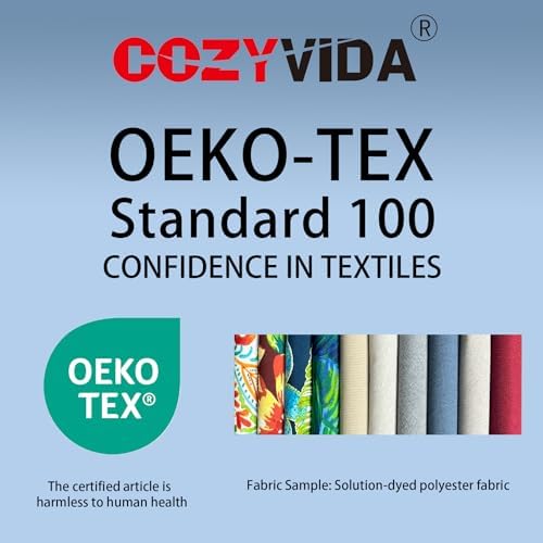 COZYVIDA Patio Seat Cushions, Light Blue - Image 5