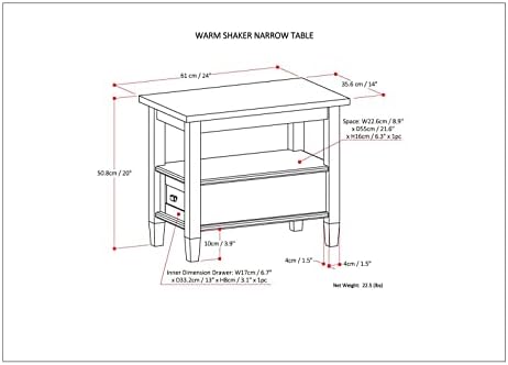 SIMPLIHOME Warm Shaker 14" Wide Solid Wood End Table in Distressed Grey - Image 3