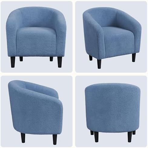 Yaheetech Small 25.5in Wide Sherpa Barrel Accent Chair - Image 6