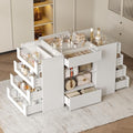 LIVAUVEAD Closet Island with 12 Drawers, Glass Top & Display Shelves by LIVAUVEAD