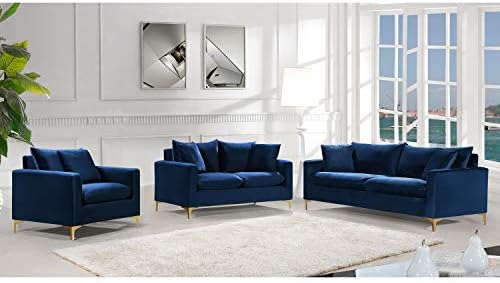 Meridian Furniture Naomi Collection Modern | Contemporary Black Velvet - Image 6