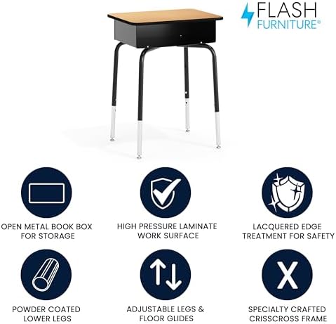 Flash Furniture Metal Student Desk - Image 4