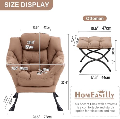 Lazy Chair with Ottoman, Soft Comfy Chair - Image 3