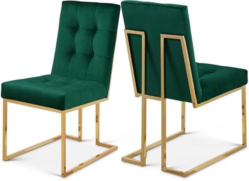 Meridian Furniture Pierre Collection Modern | Contemporary Velvet Dining Chair by Unknown