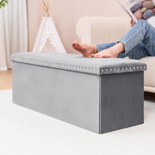 PINPLUS Folding Storage Ottoman Bench - Image 2