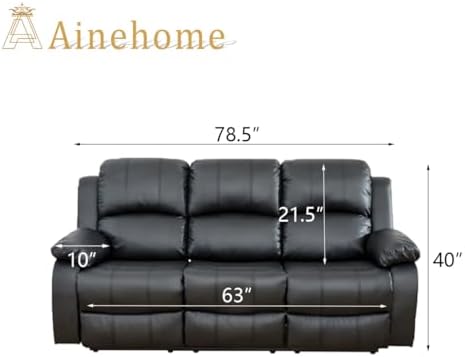 A Ainehome Living Room Furniture Set Leather Recliner Sofa Set Loveseat Chair - Image 2