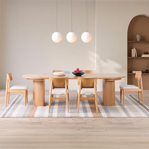 Transformer Table Solid Wood Extendable Round Dining Table Set - Image 2
