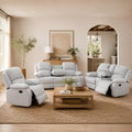 Living Room Furniture Set, 3 Piece Recliner Sofa Set, Leather Recliner Sofa Set by DaydoSempli