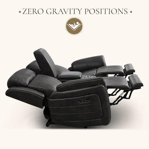 Power Reclining Sofa Set with Adjustable Headrest, Zero Gravity Electric - Image 4