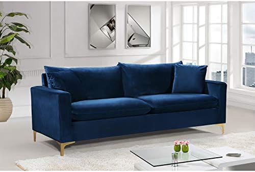 Meridian Furniture Naomi Collection Modern | Contemporary Black Velvet - Image 2