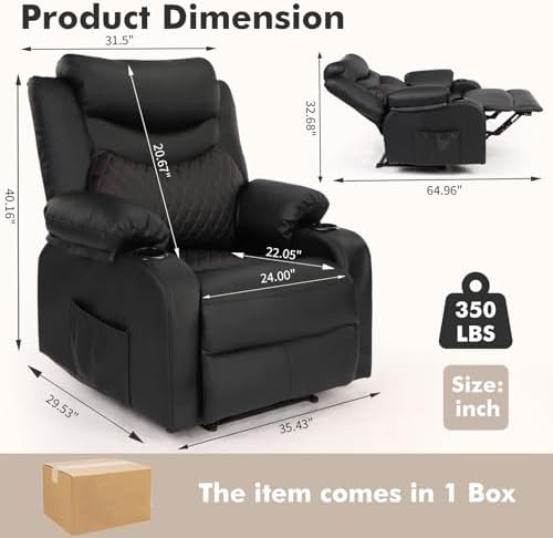 Oversize Manual Recliner Chair Lounge Sofa - Image 2