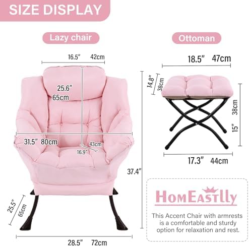 Lazy Chair with Ottoman, Soft Comfy Chair - Image 3