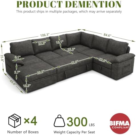 106'' Modular Sectional Sofa - Image 3