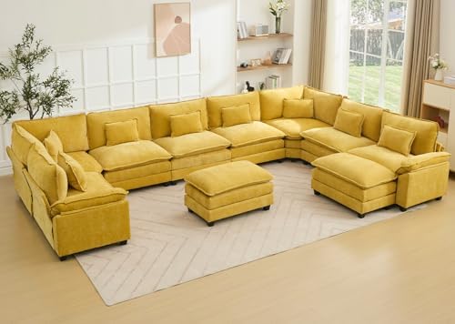 Oversized Modular Sectional Sofa Set, Convertible Deep Seat Cloud Couch by Unknown