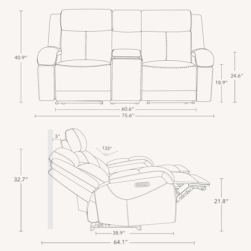 Watson & Whitely Wall Hugger Power Reclining Loveseat - Image 2
