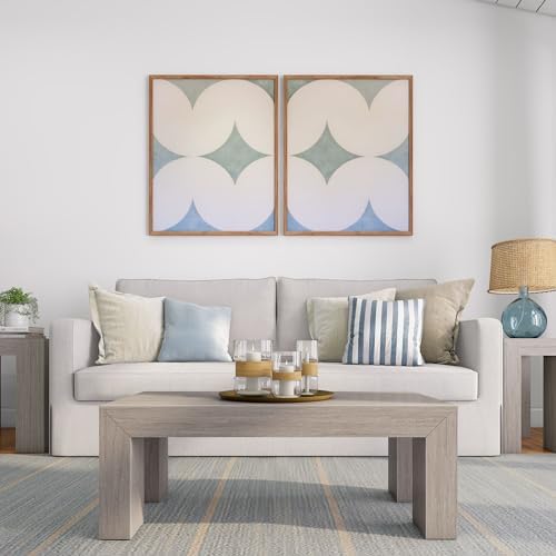 Plank+Beam Modern Coffee Table, 40 Inch, Rectangular, Seashell Wirebrush - Image 3