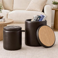 Set of 2 Storage Ottoman, Space Saving Ottoman by OAKVIVOElegantLifestyle