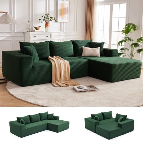 Mangodan 110” Boneless Couch, Cloud Sectional Sofa by Mangodan