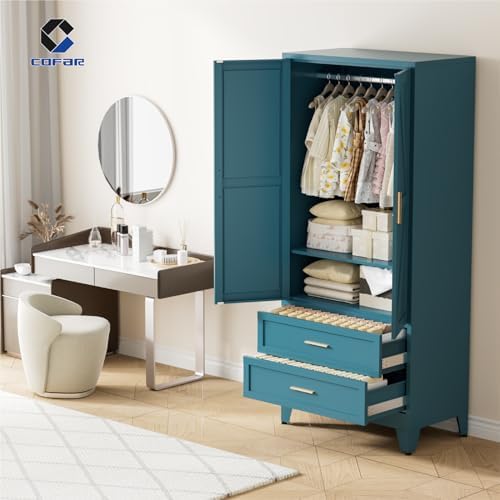 COFaR Metal Armoire Wardrobe Closet - Image 2