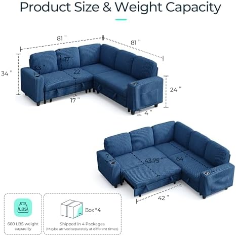 LINSY HOME Sectional Couches for Living Room - Image 2