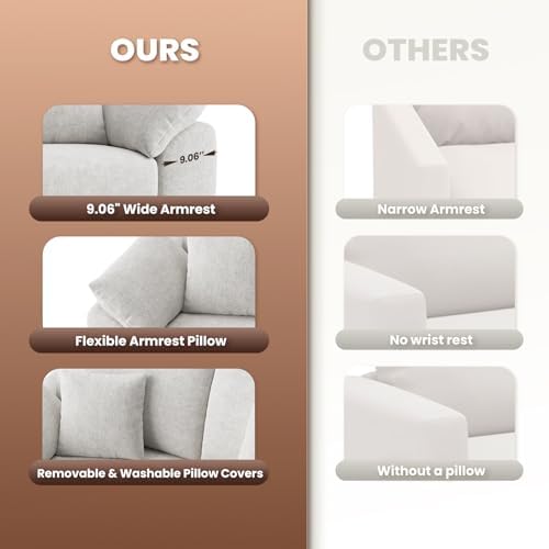 75.6" Cloud Boneless Sofa, Loveseat Couches - Image 6