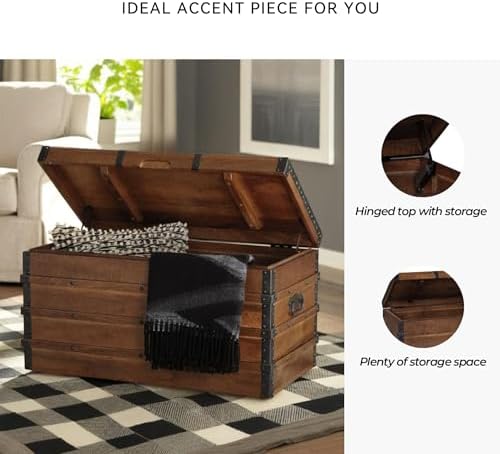 Signature Design by Ashley Storage Trunk Coffee Table - Image 5