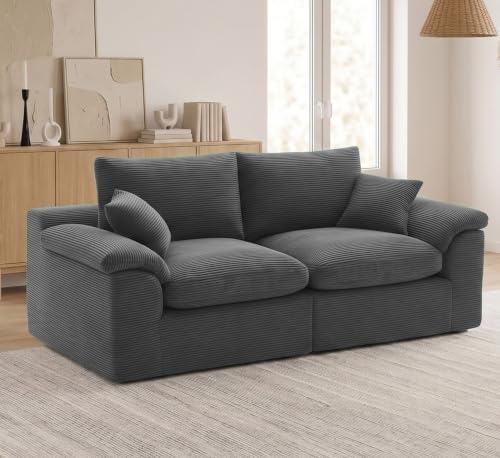 78" Loveseat Sofa, Small Boneless Couch by Unknown