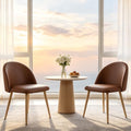 Lightdot Modern PU Leather Dining Chairs Set of 2 Brown Kitchen Side Chairs by LightdotLighting