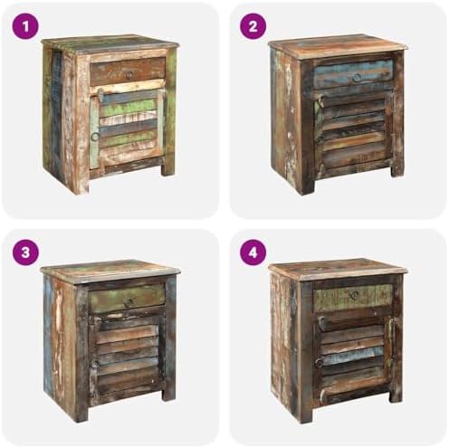 Vintage Reclaimed Wood End Table, 13x17.7x21.7in, Durable Storage - Image 7