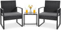 Flamaker 3 Pieces Patio Furniture Set Outdoor Wicker Bistro Chair by Flamaker
