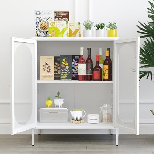 2 Door Accent Cabinet, Metal Storage Cabinet - Image 5