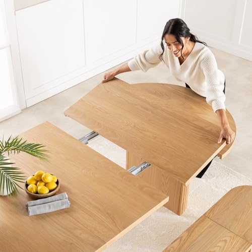 Transformer Table Solid Wood Extendable Round Dining Table Set - Image 4