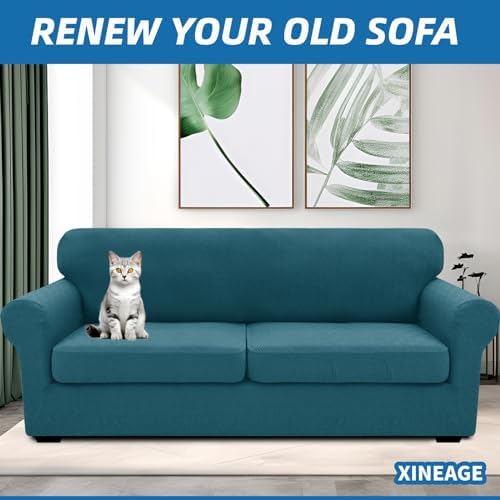 XINEAGE 3-Piece Stretch Sofa Cover, Washable Couch Covers - Image 4