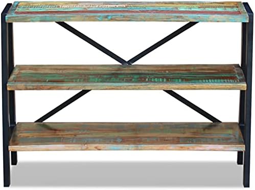 Multicolor Reclaimed Wood Side Table, Small Rectangular Storage Furniture - Image 7