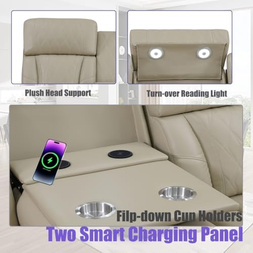 Leather Power Recliner Sectional Sofa, Power Sectional Sofa and Chair, Read - Image 6