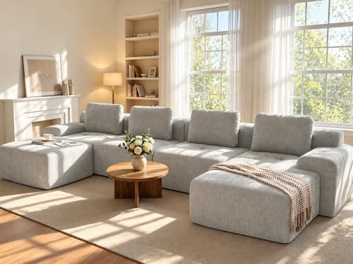 159" U Shaped Oversized Boneless Cloud Couch, Cloud Sectional Couches by VYUXWO