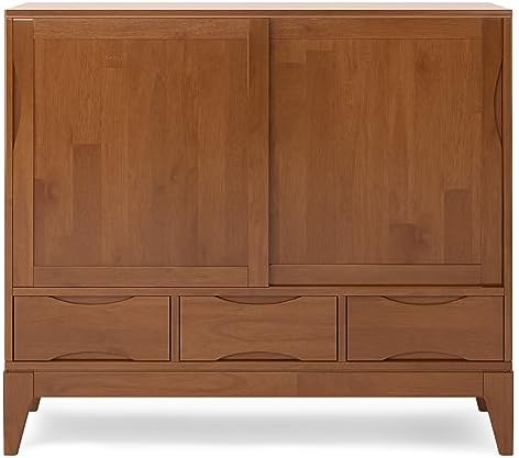 SIMPLIHOME Harper 48" Wide Storage Cabinet in Teak Brown - Image 5