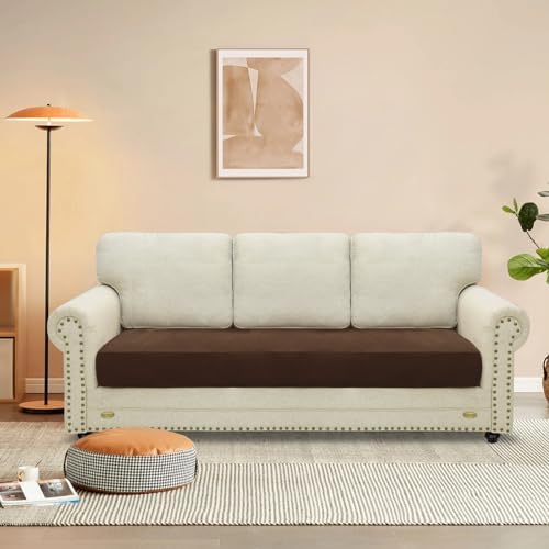 MAXIJIN Velvet Stretch Couch Cushion Covers Soft Sofa Cushion Cover Replacement - Image 2