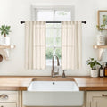 Small Oatmeal Linen Curtains 29X36 Inch Length by YoungsTex
