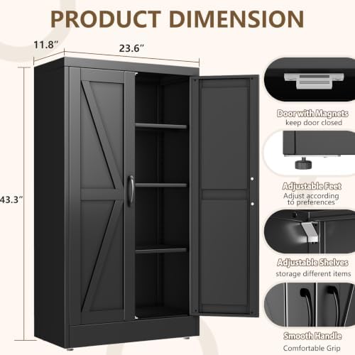 Black Metal Storage Cabinet - Image 2
