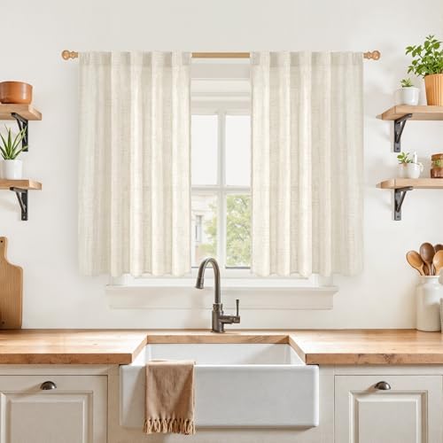 YoungsTex Short Linen Curtains 40 Inches Long by YoungsTex