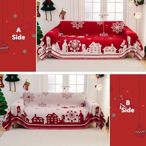 MEETSKY Christmas Couch Cover Red Sofa Slipcover - Image 6